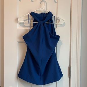 Twist neck halter sleeveless blouse